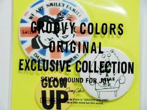 GROOVY COLORS 　ノベルティ 缶バッジ3コSET