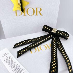 【新品同様】ディオールDior Twist リボンバレッタ グログラン スタッズ