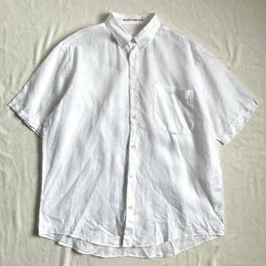 美品 PAPAS パパス リネン100% 半袖シャツ 日本製 大きいサイズ