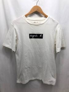 アニエスベー agnes b.半袖 ロゴプリント Tシャツ L ホワイト レディース 24111401