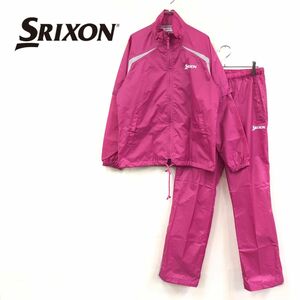 1N1170-K◆SRIXON スリクソン ナイロンセットアップ◆sizeLL ピンク シャカシャカ 薄手 ゴルフウエア ジップアップジャンパー&パンツ