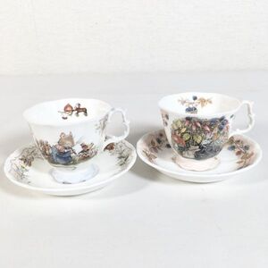 【2客セット/美品】ROYAL DOULTON ロイヤルドルトン カップ＆ソーサー THE BIRTHDAY AUTUMN 食器 陶磁器