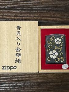 zippo 青貝入り金蒔絵 漆塗り シェル 特殊加工品 2004年製 ハート クローバー デットストック ゴールドインナー 2003年製 専用木箱 保証書