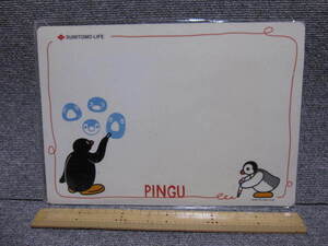 【3点以上落札で送料無料】未使用 ピングー pingu ホワイト メッセージ ボード マグネットシート 住友生命 非売品 JAPAN ONLY 貴重！