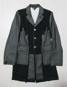 AD2013 激レア COMME des GARCONS コムデギャルソン GM-J024 デザイン ロングジャケット ロング ジャケット コート 黒 XS