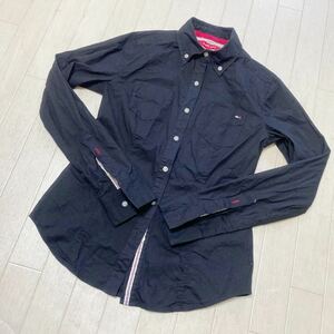 3896☆ TOMMY girl トミーガール トップス ボタンダウンシャツ 長袖シャツ カジュアル レディース S ブラック