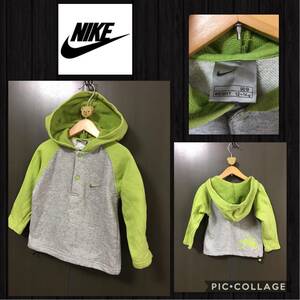 ★NIKE ナイキ 長袖トレーナー パーカー ラグラン 胸元刺繍 裾アジャスター付き スウェット プルオーバー ベビー キッズ 90cm 比較的綺麗