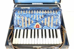 【ト福】TOMBO トンボ アコーディオン No.181 STEEL REEDS ブルー ハードケース付属 30鍵盤 18ベース 鍵盤楽器 昭和レトロ LBZ01LLS05