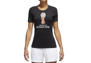 lts-adidas-DM1301Bk-XS アディダス adidas レディース 半袖Tシャツ クルーネック WOMENS FIFA WORLD CUP RUSSIA 2018 WC Emblem