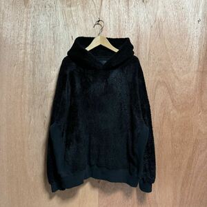 希少【1piu1uguale3 ウノピゥウノウグァーレトレ】MRB450 DROP SHOULDER PULLOVER PARKA/ボア フリース/ロゴ刺繍/プルオーバー パーカー