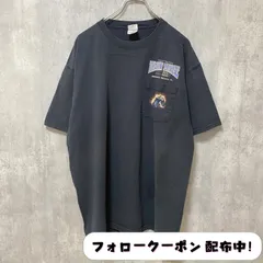 古着 used　anvil　アンヴィル　Iron Horse　半袖プリントTシャツ　ポケット　バックプリント　黒　ブラック　ビッグシルエット　オーバーサイズ