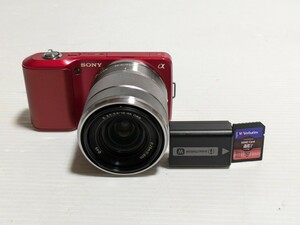 SONY ソニー　コンパクトデジカメカメラ　 ミラーレス一眼カメラ　 NEX-3 レンズ SEL1855 　バッテリー付き　カード付き　