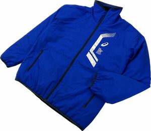 asics ☆ シンプル 気の利いたデザイン◎ ブルー 中綿 ジャケット ブルゾン ブルー L ランニング スポーツ トレーニング アシックス■EA214