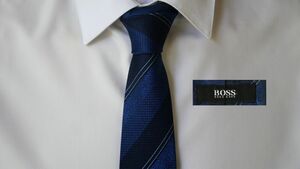 未使用に近い【HUGO BOSS ヒューゴボス】USED ブランドネクタイ/m15-G2-1-5