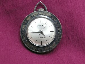 ★ハローカメラ★ 1340 LOYAL ロイヤル 21JEWELS 手巻き 懐中時計 動作品 1円スタート