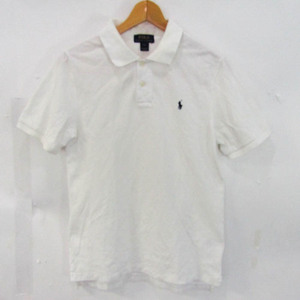 ポロラルフローレン ポロシャツ トップス 半袖 コットン キッズ 男の子用 L/G(14-16)サイズ ホワイト POLO RALPH LAUREN