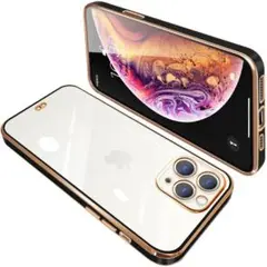 iPhone11 Pro ケース クリア 透明　ブラック