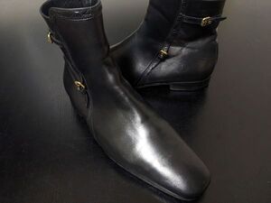 ヴィトン 7.5 LOUIS VUITTON ♯ST0056 サイドジップ ブーツ 黒 9793