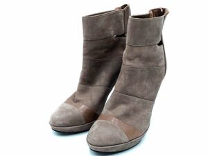 VII XII XXX レザー 切替 カットアウト ハイヒール ショート ブーツ size36.5（23.5cmくらい）/グレージュ ◇■ ☆ dkc8 レディース