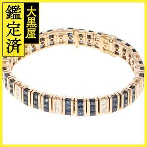 JEWELRY　ジュエリー　ブレスレット　K18イエローゴールド　サファイヤ4.84/ダイヤモンド2.52　【472】KS