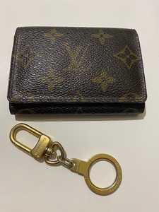 【断捨離・美品中古】LOUIS VUITTONルイ ヴィトン 名刺入れ アンヴェロップ カルト※キーホルダー アノクレ キーリング メタル付き