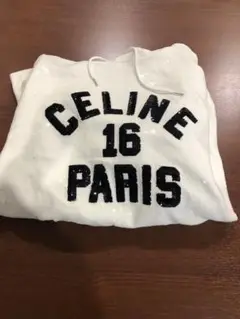 CELINE ホワイト スパンコール パーカー S