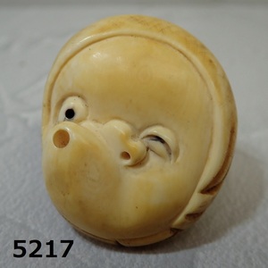 ■AC-5217 在銘品　ひょっとこ　モチーフ　帯留/時代物