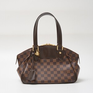 LOUIS VUITTON ルイヴィトン ヴェローナ PM N41117 ハンドバッグ ダミエ・キャンバス×レザー ブラウン×ゴールド レディース