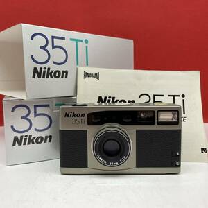 □ Nikon 35Ti コンパクトフィルムカメラ NIKKOR 35mm F2.8 動作確認済 シャッター、フラッシュOK 説明書 箱 ニコン