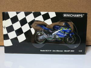 ミニチャンプス 1/12 HONDA RC211V Telefonica Movistar Honda Gresini Sete Gibernau MotoGP 2003（122 037115）未開封 新品