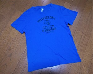 ★即決★RUSSELL　ラッセル★半袖プリントTシャツ ★GOLDEN WARRIORS★Ｌ★アメフト★青×黒★アメカジ★サーフ★ソロキャン★送料230円★