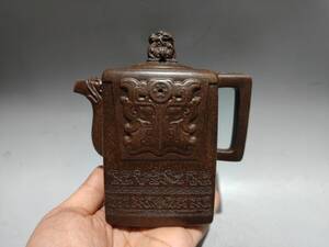 蔵友旧蔵出 紫砂壺 四方龍壺 顧景舟款 原礦古銅砂 茶道品 煎茶道具 文房賞物 希少珍品