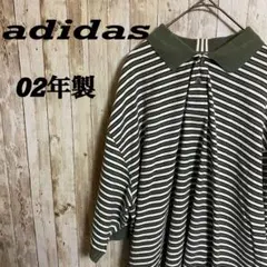 【147】adidas 00s/02年製/マルチボーダーポロシャツ　コットン