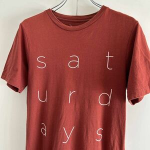 SATURDAYS SURF NYC サタデーズ サーフ ニューヨークシティ ロゴ Tシャツ S エンジ系 オフィシャル