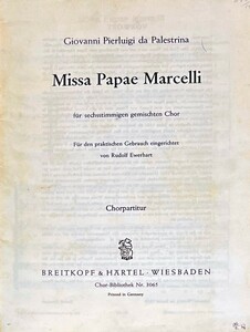 パレストリーナ 教皇マルチェスのミサ曲 (声楽)輸入楽譜 Palestrina Missa Papae Marcelli 洋書