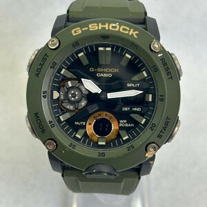 O401-O15-5730◎ CASIO カシオ G-SHOCK ジーショック GA-2000 クォーツ アナデジ カーキ ラウンド メンズ 腕時計 稼働 ⑩