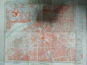 昭和28年修正測量[1万分の1地形図 名古屋西北部(傷み汚れ多し)]旧町名/廃線廃駅名鉄瀬戸線堀川駅/名古屋市電