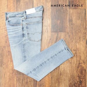 AMERICAN EAGLE/31インチ/デニムパンツ 0116-6494 ストレッチ◎ ウォッシュ ダメージ テーパード 新品/青/ブルー/ih267/