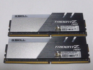 メモリ デスクトップパソコン用 G.SKILL TRIDENT Z NEO RGB DDR4-3200 PC4-25600 16GBx2枚 合計32GB F4-3200C16D-32GTZN 起動確認済です