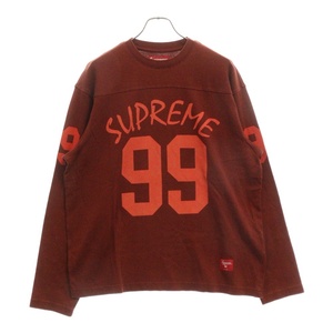 SUPREME シュプリーム 24SS 99 Football Top L/S TEE フロント99ロゴ フットボール ロングスリーブTシャツ カットソー ブラウンレッド