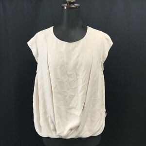 インタープラネット/INTER PLANET★薄手/シフォン/フレンチスリーブ/ブラウス【2/レディースM/ベージュ/beige】Tops/Shirts◆BH632