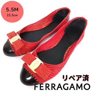 フェラガモ【Ferragamo】ヴァラリボン ヴァリナ フラットシューズ