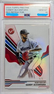 5/5 Topps 2024 Pristin Sandy Alcantara Red Refractor PSA 10 サンディ・アルカンタラ 