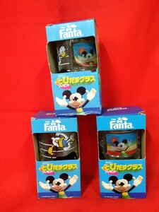 g_t D412 キャラクターグラス　ディズニーグラス　Fanta　ガラスコップ　ジュースグラス　3ヶセット　約12×6.2cm　箱入　※シール、はがれ