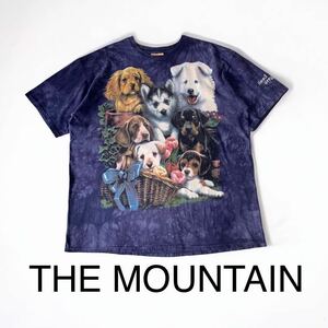 アメリカ購入 THE MOUNTAIN アニマルプリント Tシャツ タイダイ染め ビンテージ XL リアル 犬 ザ マウンテン 動物 VINTAGE 輸入 古着 DOG