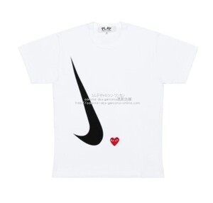 ■激レア■プレイ コムデギャルソン × ナイキ限定Tシャツ-Play × Nike-■レディース：S■新品・直営店正規品■入手困難