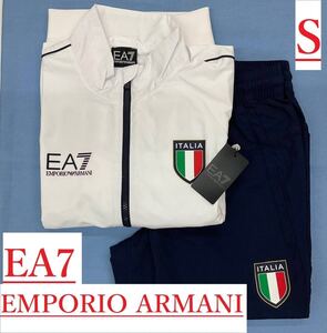 EA7　イタリアチーム トラックスーツ　Sサイズ　ロゴ　エンブレム　新品 タグ付　ギフトにも　6GPV79　ホワイト&ネイビー　EMPORIO ARMANI