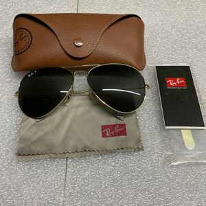 RayBan Polarized レイバン P ポラライズド 偏光 GOLD ゴールド RB3025 アビエーター ティアドロップ型 メンズ サングラス 免税店 正規品