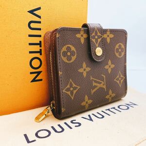 A250【外観極美品】LOUIS VUITTON ルイヴィトン モノグラム コンパクトジップ ラウンドファスナー 二つ折り財布ウォレット M61667/CA0050