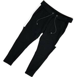 定価3万 resound clothing BLIND SLASH LINE HEAT PANTS 1 黒 リサウンドクロージング 裏起毛スラッシュラインパンツ ジャージ